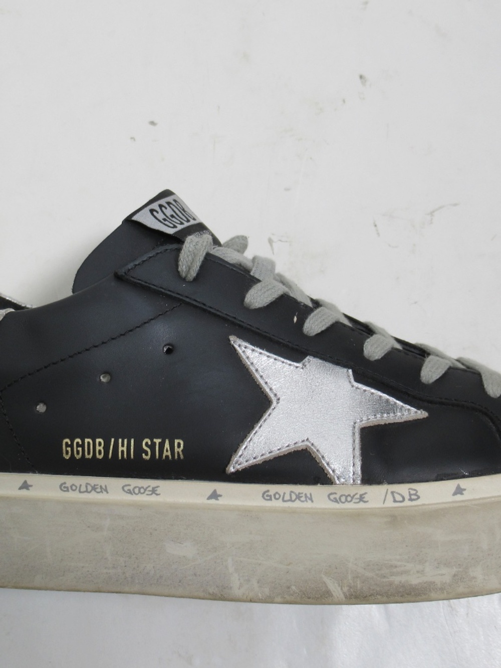 Golden Goose Women's Hi Star Platform Sneaker Black Silver 9 US / 6.5 UK / 40 EU